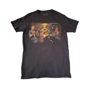 Big Chris Art Horror Movie Villains Poker Night Graphic Tee Shirt Black Small